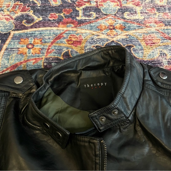 Women’s Small Black and Green Women's Motorcycle Jacket - Picture 3 of 4